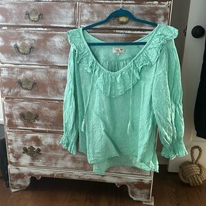 Mille May top in Green stripe